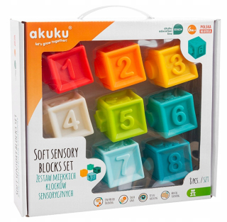 Zvukova hračka - ACKUKO Soft Zmyslové Zmyslové Blocks 0m + 8ks