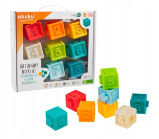 Zvukova hračka - Akuku Mäkké Zmyslové Blocks sada 8 ks 0453