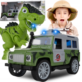 Automatické džípové auto s dinosaurom Jurským svetovým parkom Dinosaurus