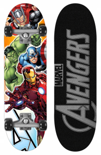 Detský skejtbord - AVENGERS MARVEL IRON HULK SKATEBOARD DOSKA DREVO