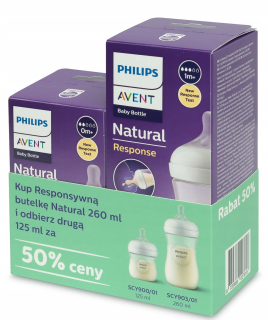 AVENT fľaša Natural Response SCY903/01 260 ml + AVENT fľaša Natural Response SCY900/01 125 ml