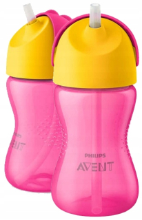 Pohár Philips Avent so slamkou 300 ml ružový