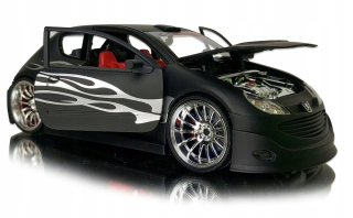 Autíčko pre deti - Auto PEUGEOT 206 TUNING Kovový model Welly 1:24
