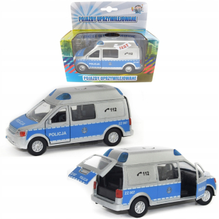 Auto policajná van metal so zvukom sirény 14 cm so svetlami