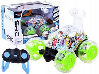 Auto na diaľkové ovládanie - Auto Riadené Stunt Graffiti Glowing Wheel RC0480