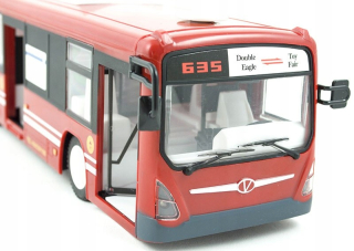 Detský autobus, trolejbus - Diaľkový autobus riadený RC s červenými dverami