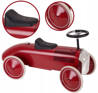 RETRO Autíčko pre deti, ČERVENÉ CHROMOVÉ AUTO