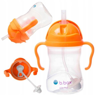 B.Box BB00509 fľaša na vodu so slamkou 240 ml oranžová