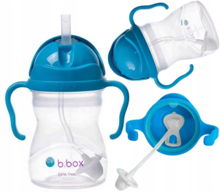 B.Box fľaša so slamkou, 240 ml, kobaltová modrá