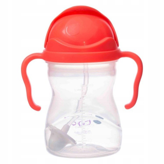 B.box pohár so slamkou 240 ml červený BB00510