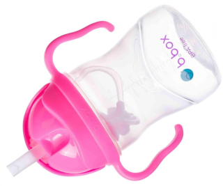 B.Box BB00511 fľaša na vodu so slamkou, 240 ml, ružová