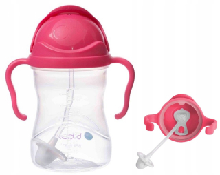 B.Box BB00502 fľaša so slamkou, 240 ml, malina