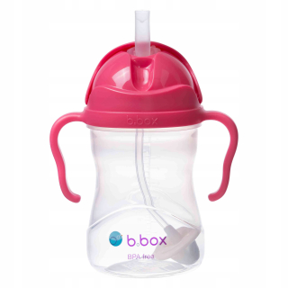 B.Box BB00502 fľaša so slamkou, 240 ml, malina