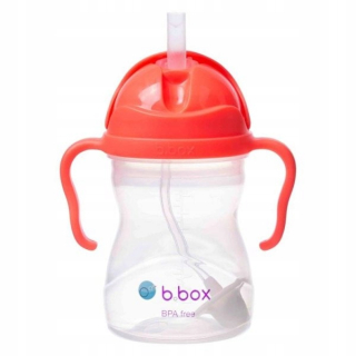 B.box pohár so slamkou 240 ml červený BB00510