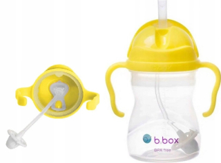 B.Box BB00507 fľaša na vodu so slamkou 240 ml žltá
