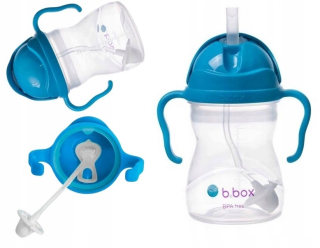 B.Box fľaša so slamkou, 240 ml, kobaltová modrá