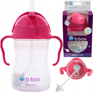 B.Box BB00502 fľaša so slamkou, 240 ml, malina