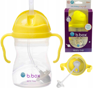 B.Box BB00507 fľaša na vodu so slamkou 240 ml žltá