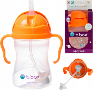 B.Box BB00509 fľaša na vodu so slamkou 240 ml oranžová