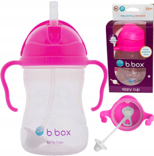 B.Box BB00511 fľaša na vodu so slamkou, 240 ml, ružová