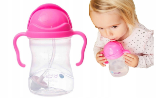 B.Box BB00511 fľaša na vodu so slamkou, 240 ml, ružová