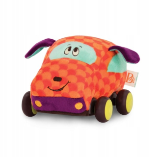 Hračky pre rozvoj lezenia - B.Toys: Plyšová hračka autom Soda PUP 1540