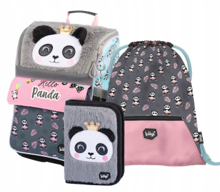 BAAGL SET 3 Zippy Panda: aktovka, peračník, taška