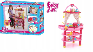 Detská kuchynka - Baby Alive Set 3in1 Kuchyňa pre Doll Doplnky