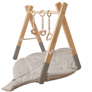 Gymnastický stojan - BABY GYM vzdelávací stojan na gymnastiku sivý