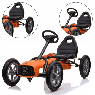 KARTA BABY MIX BUGGY S PEDÁLMI VEĽKÁ, ODOLNÁ DO 50 KG, ORANŽOVÁ