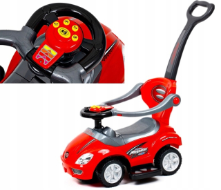 Mega auto 3v1 Red Ride-On s Push