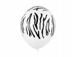 Balóny na párty - Bublinu balónov 30 cm latex biela zebra 50 ks.
