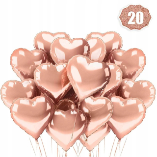 Balóny na párty - Fóliový balónik Rose zlaté Heart Heart Veľký 20sz