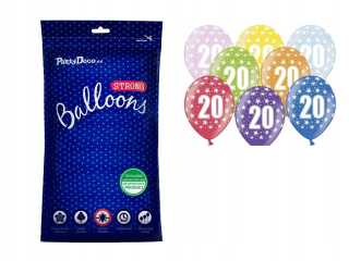 Balóny na párty - Balóny 20. narodeniny Mix 30cm 50ks