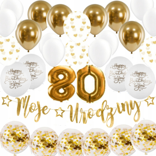 Balóny na párty - Balóny 80. narodeniny set 80 rokov dekorácie 1-99