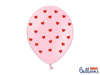 Balóny na párty - Balóny balón j. Ružové srdce 50 ks 30 cm Valentína