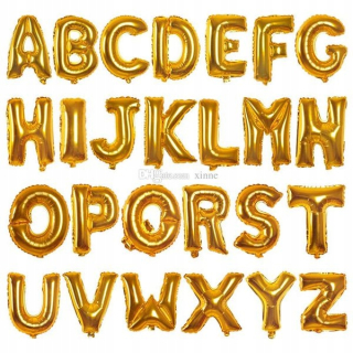 Balóny na párty - Fóliové balóniky Letters Letters Golden 40 cm