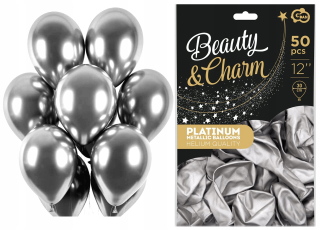 Balóny na párty - Balóny Metalic Chrome Silver Birthday-50ks-6976