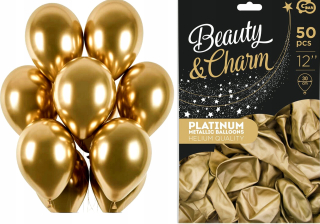 Balóny na párty - Balóny Metalic Chrome Gold 50ks-6990