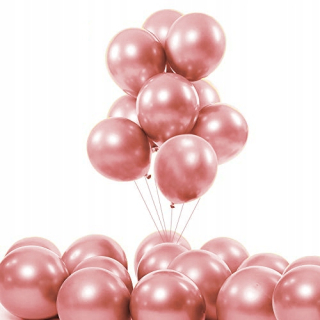 Balóny na párty - Kovové balóniky Chrome Rose zlaté 38cm 50ks