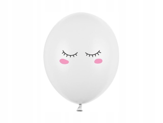 Balóny na párty - Strong balóny 30cm White Smiley 50ks Balon Party