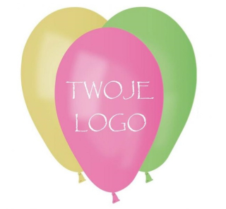 Balóny na párty - Balóniky s potlačou Pastel balóne s logom 500 ks