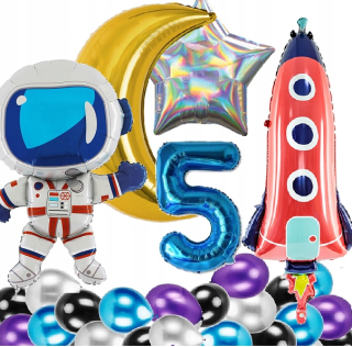 Balóny na párty - Balóny Narodeniny 5 Years Cosmos raketa Astronaut