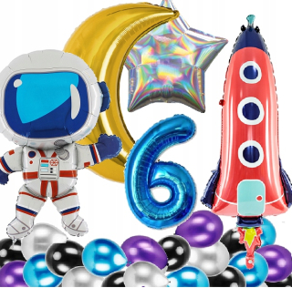 Balóny na párty - Birthday Balloons 6 rokov Cosmos raketa Astronaut