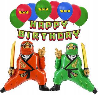 Balóny na párty - Balóny dekorácie sada pre LEGO NINJAGO Narodeniny