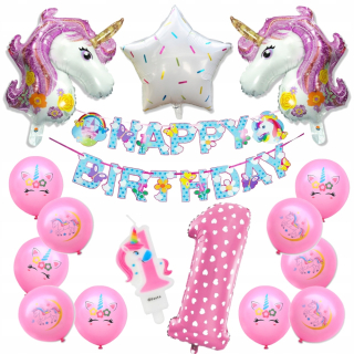 Balóny na párty - BALLOONS narodeninová sada 1 UNICORN UNICORN