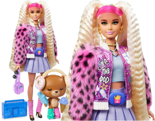 Bábika Barbie - Barbie Extra Módne Doll a zvieratá Grn27 / Gyj77