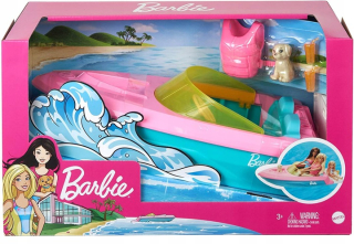 Bábika Barbie - Barbie Čln motorový čln + GRG29 Príslušenstvo