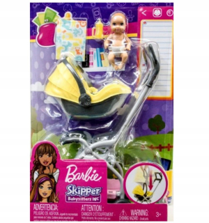 Bábika Barbie - Barbie babysitter Bobas Detský kočík GFC18