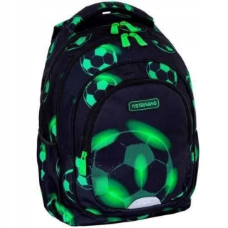 Viackomorový školský batoh AstraBag, čierny, Odtiene zelenej, 20 l